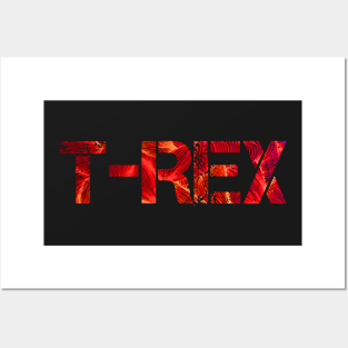 Red 'T-REX' Typography Design Posters and Art